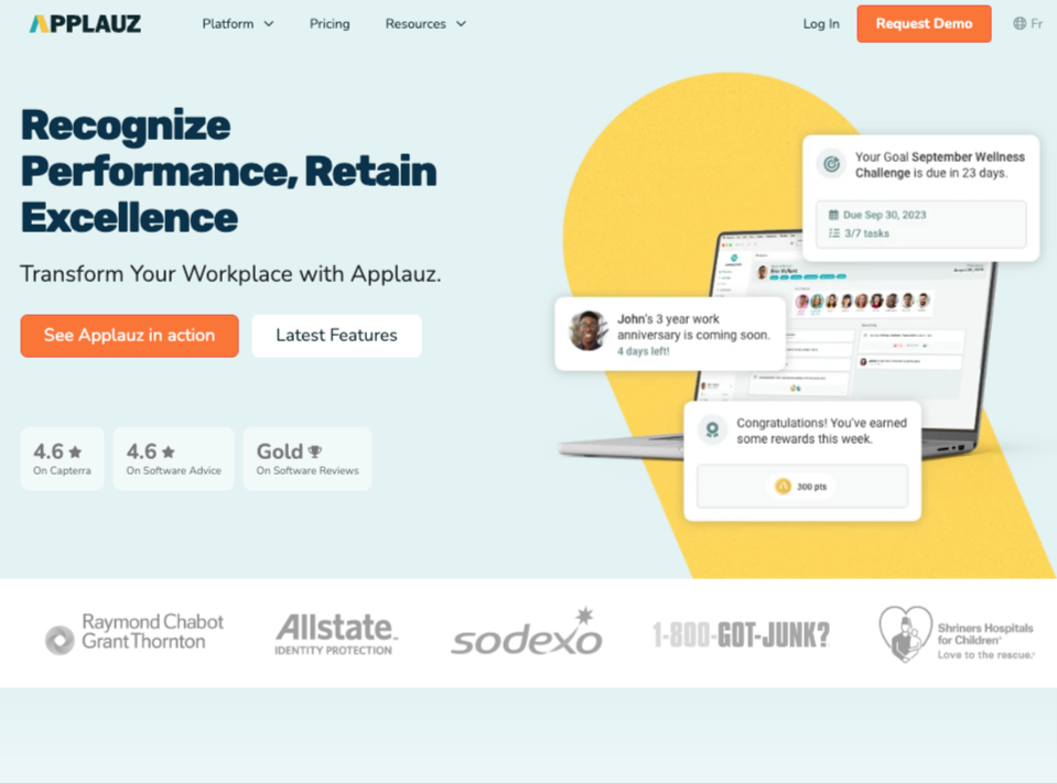 Applauz Recognition homepage